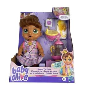 Hasbro Baby Alive Sophia Sparkle Tea Party Doll 12.5” Tall With Bubbling Kettle
